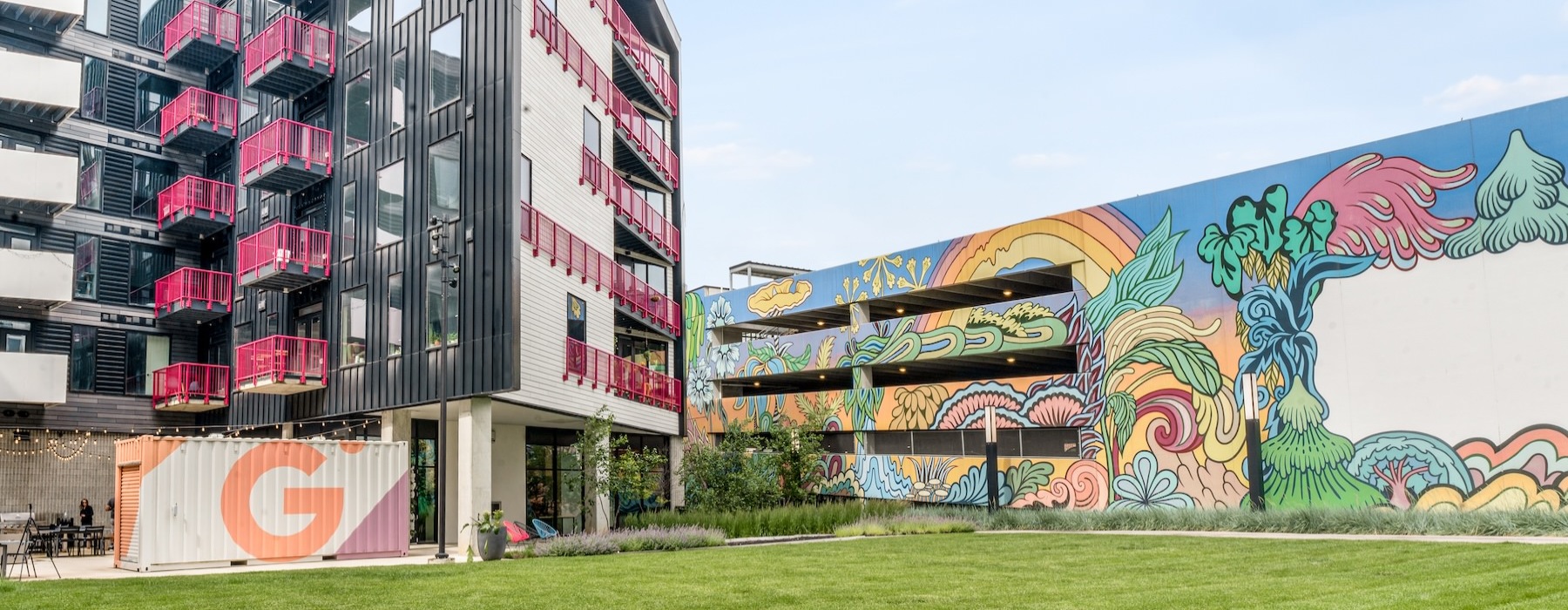 a building with a mural on it